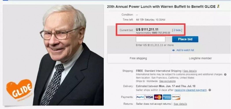 2019年巴菲特慈善午餐开拍！出价已超70万.jpg